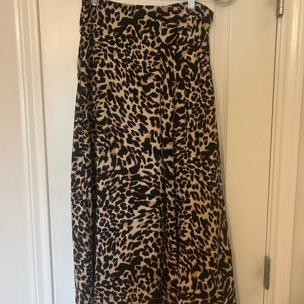Zara Animal Print Midi Skirt Small